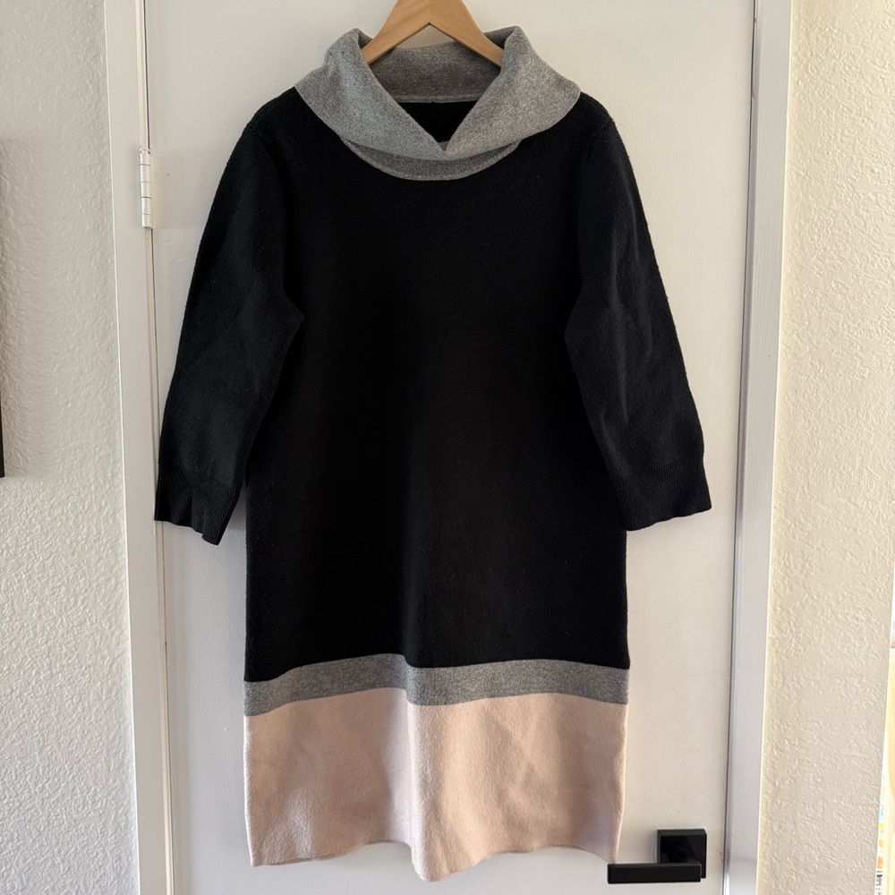 Kate Spade Color Block Cowl Neck Sweater Dress